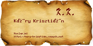 Kéry Krisztián névjegykártya